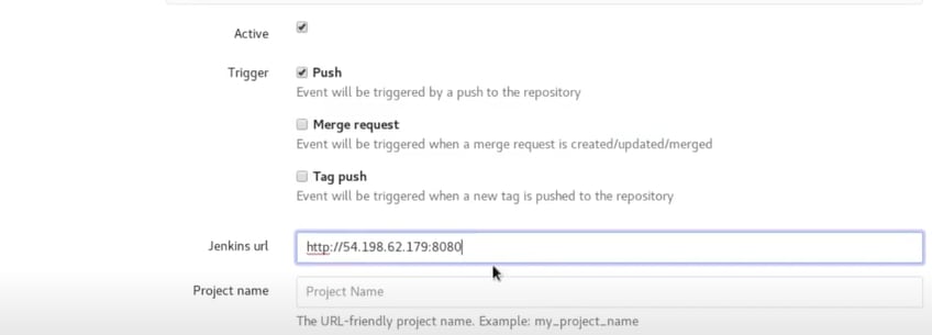 GitLab Webhook Jenkins Integration - Jenkins URL